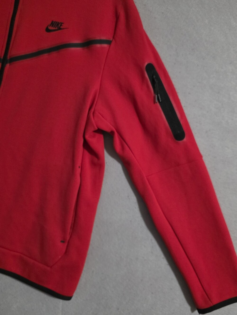 Nike Mens Red Sportswear Tech Fleece Full Zip Hoodie Jacket CU4489 Size XL - Picture 7 of 12